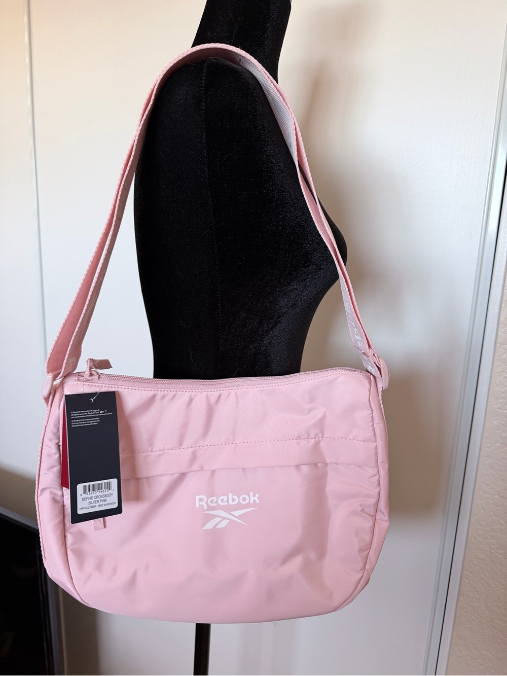 Reebok Light Pink Shoulder Bag with White Logo